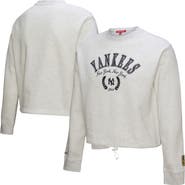 Mitchell & Ness Women's Mitchell & Ness Heather Gray New York Yankees Cropped Toggle Pullover Sweatshirt