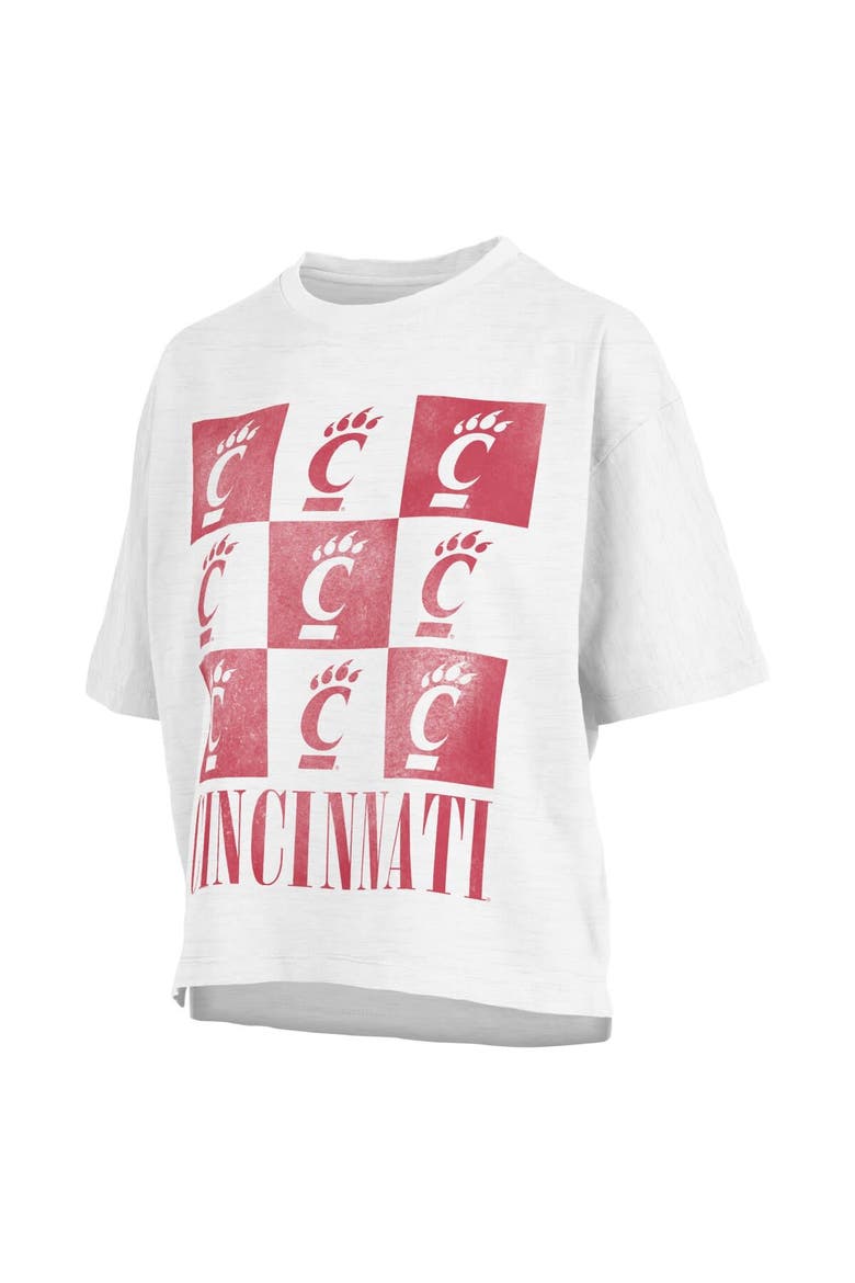 Women's Pressbox White Cincinnati Bearcats Motley Crew Andy Waist Length Oversized T-Shirt, Alternate, color, White