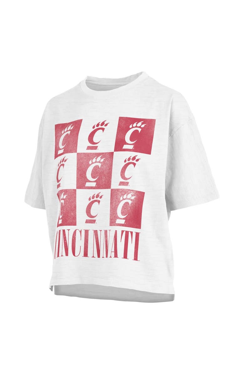 PRESSBOX Women's Pressbox White Cincinnati Bearcats Motley Crew Andy Waist Length Oversized T-Shirt, Alternate, color, White