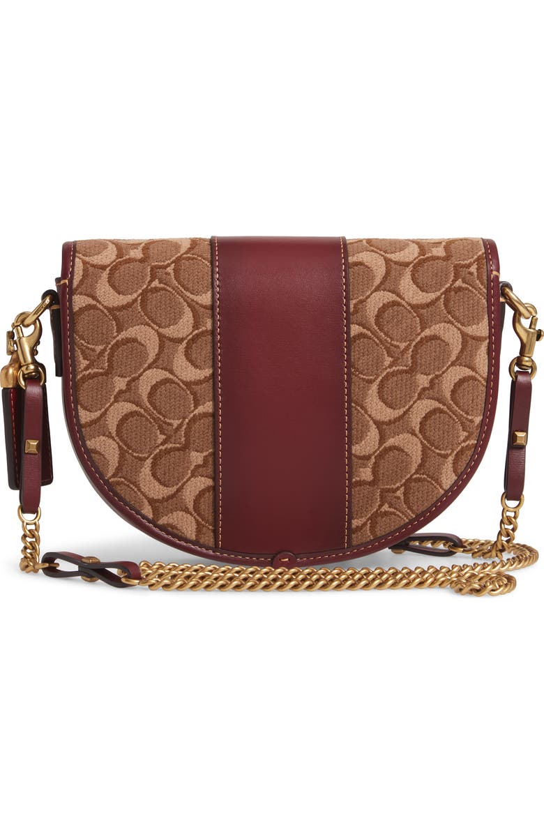 COACH Saddle 20 Signature Jacquard & Leather Crossbody Bag, Alternate, color,