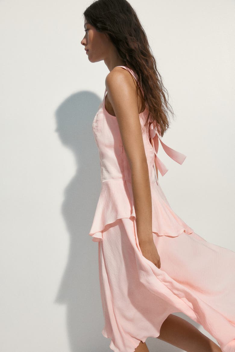 Asymmetric Tiered Dress, Alternate, color, Light pink