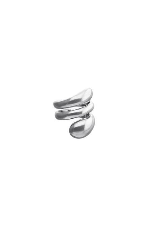 Triple Spiral Statement Ring in Silver tone