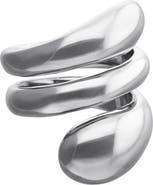 UNODE50 Triple Spiral Statement Ring in Silver tone