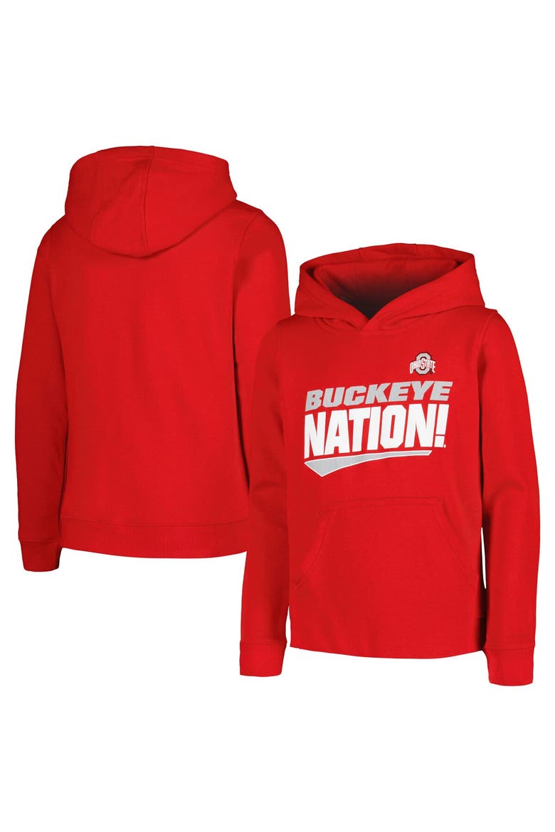Youth Scarlet Ohio State Buckeyes Rep Mine Pullover Hoodie, Alternate, color, Scarlet
