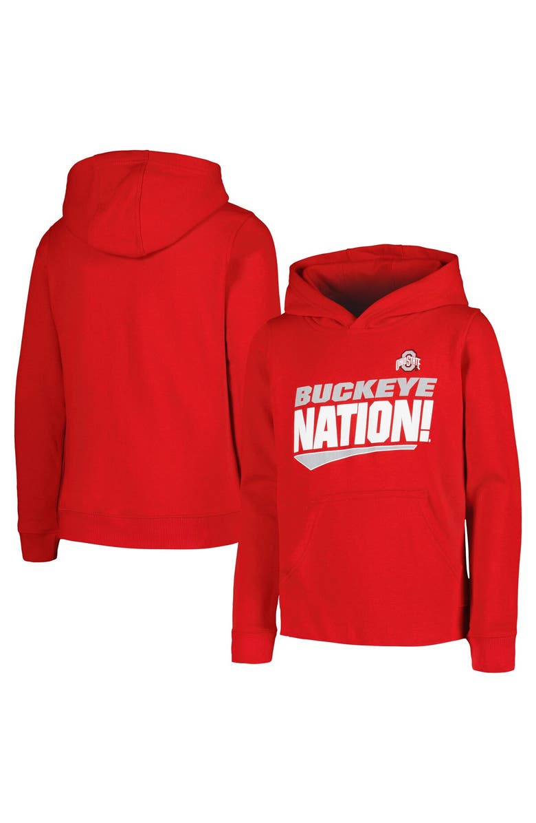 Outerstuff Youth Scarlet Ohio State Buckeyes Rep Mine Pullover Hoodie, Alternate, color,