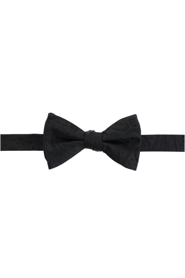 Banbury Tone on Tone Paisley Silk Cummerbund & Bow Tie Bundle, Alternate, color, Black