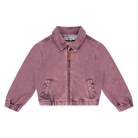 Acid Wash Denim Bomber Jacket