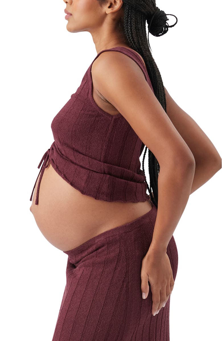 Ripe Maternity Misha Rib Knit Tank, Alternate, color, Maroon
