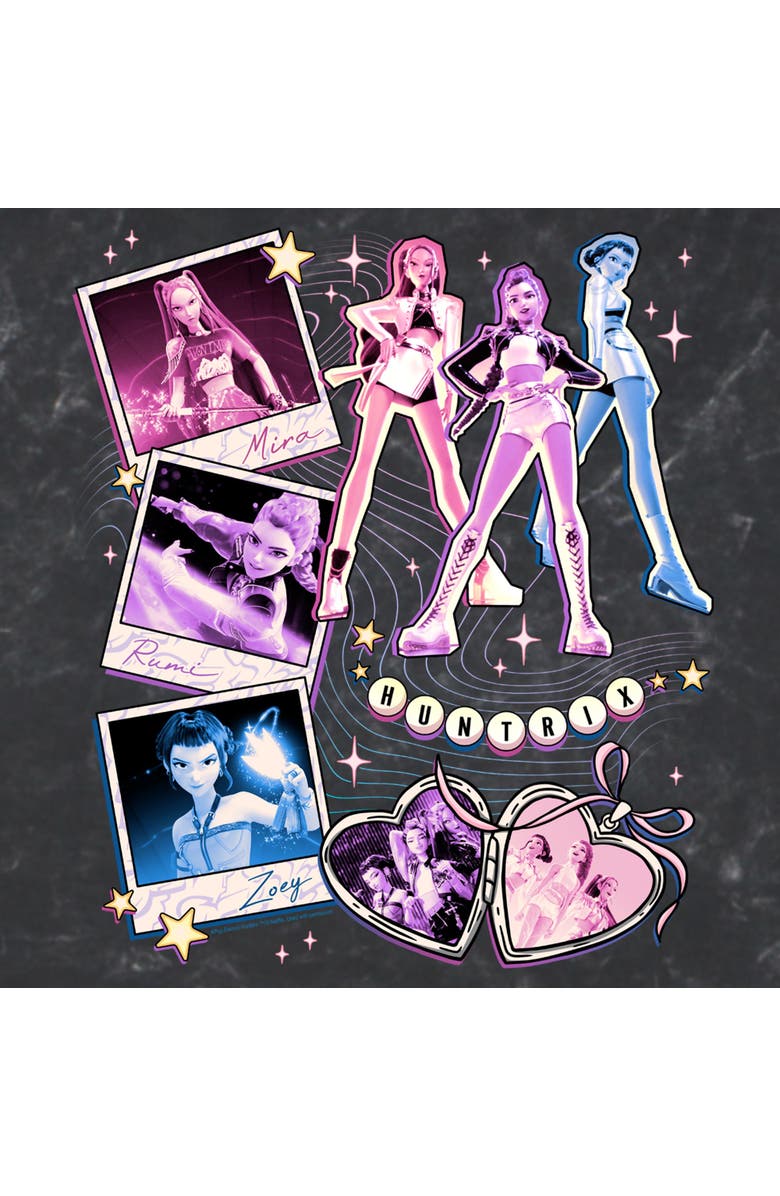 KPop Demon Hunters Men's KPop Demon Hunters Huntrix Cute Instant Film Portrait  Graphic T-Shirt, Alternate, color, Black