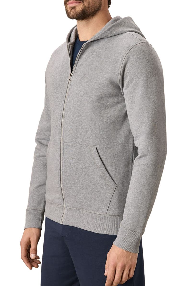 Pact Organic Brushed Fleece Zip Hoodie, Alternate, color, Heather Grey