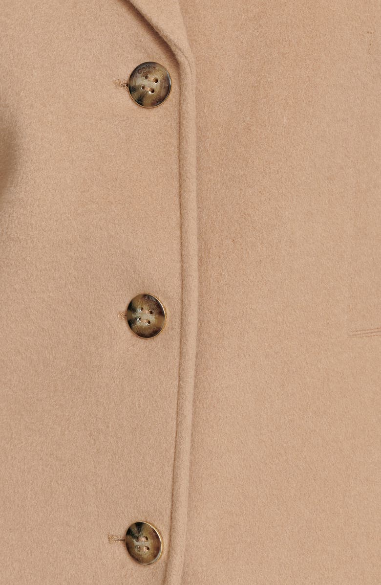 Calvin Klein Notch Wool Blend Coat, Alternate, color, Camel