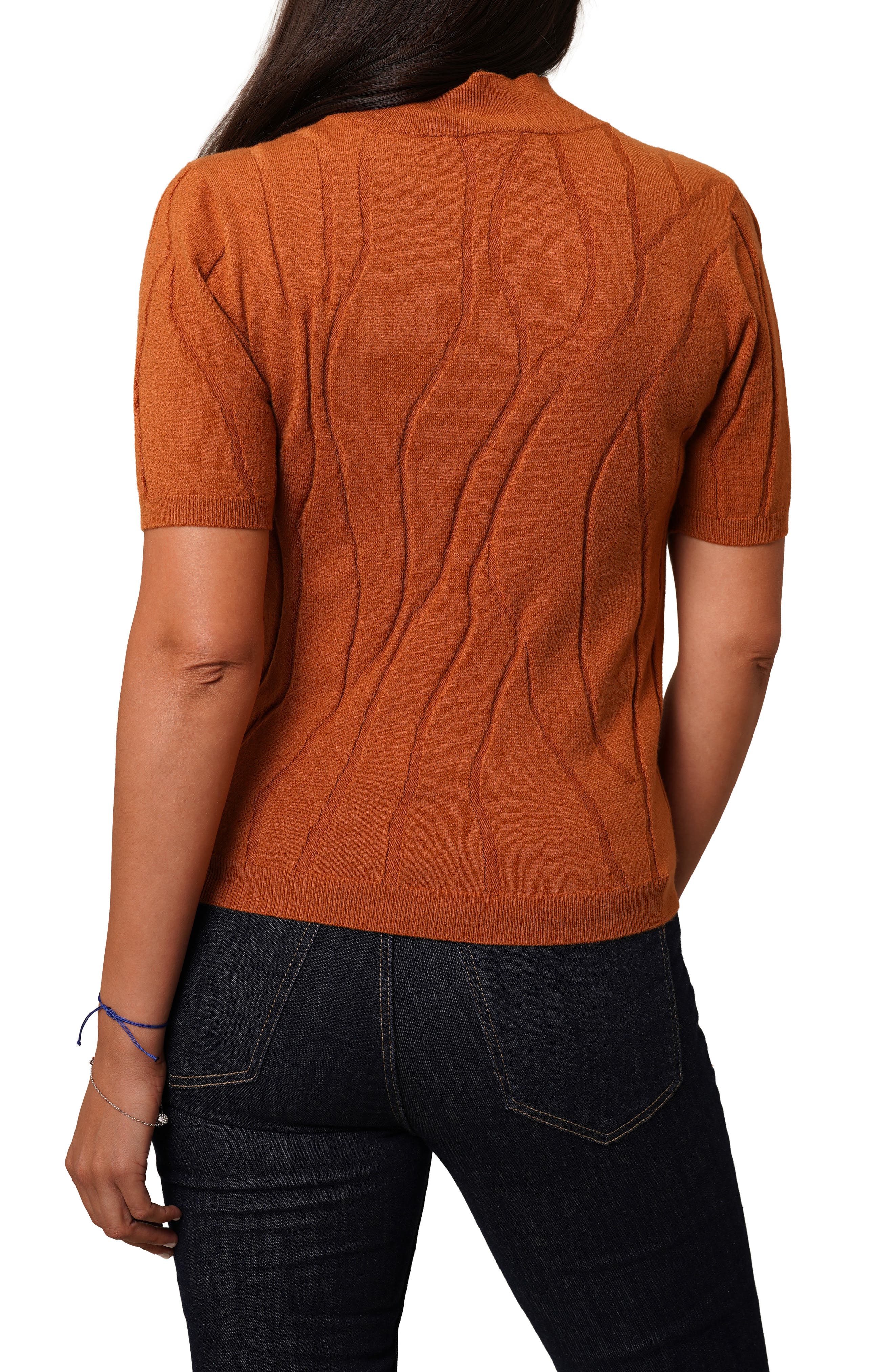 Intarsia Short Sleeve Sweater - image 4