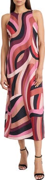 DONNA MORGAN FOR MAGGY Abstract Print Sleeveless Maxi Dress