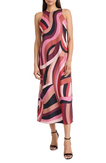 Donna Morgan For Maggy Abstract Print Sleeveless Maxi Dress In Pink