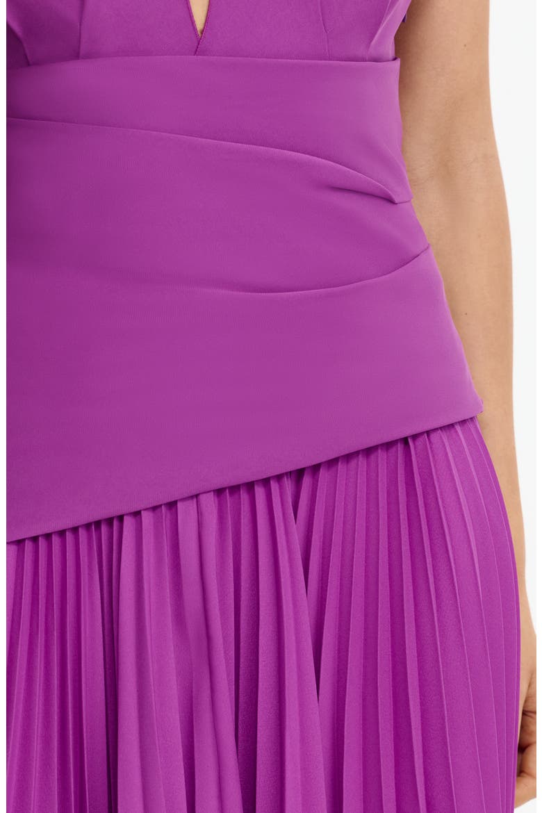Kerrison Pleat Maxi Halter Gown, Alternate, color, DEEP MULBERRY