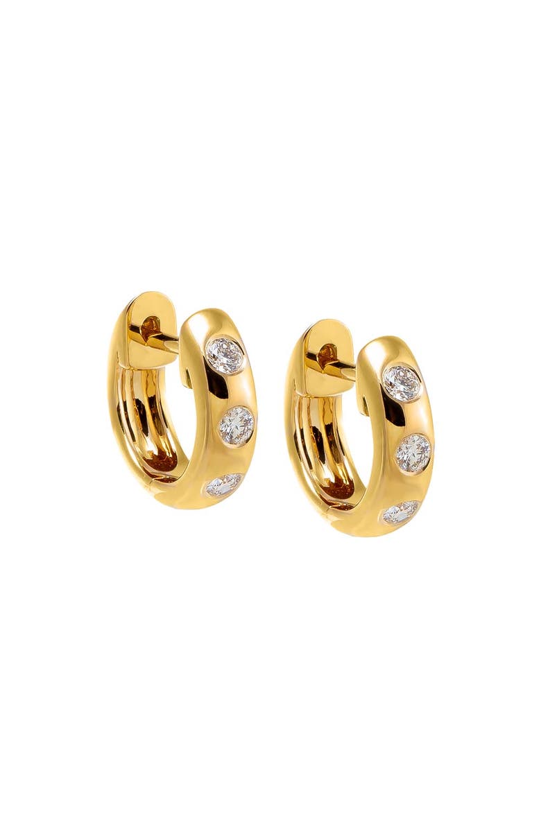 BY ADINA EDEN Scattered Diamond Chubby Huggie Earring 14K, Main, color, 14K Gold