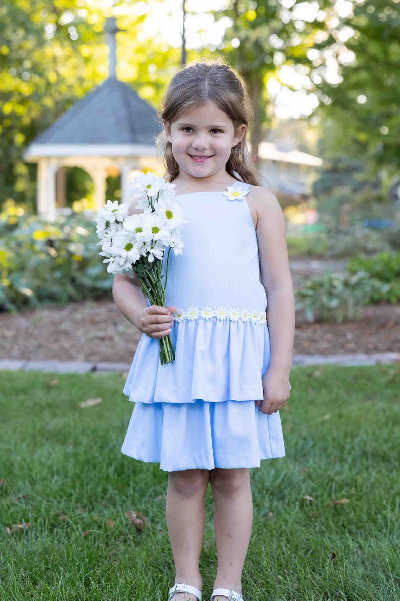 Pique Dress with Daisies, Alternate, color, Light Blue
