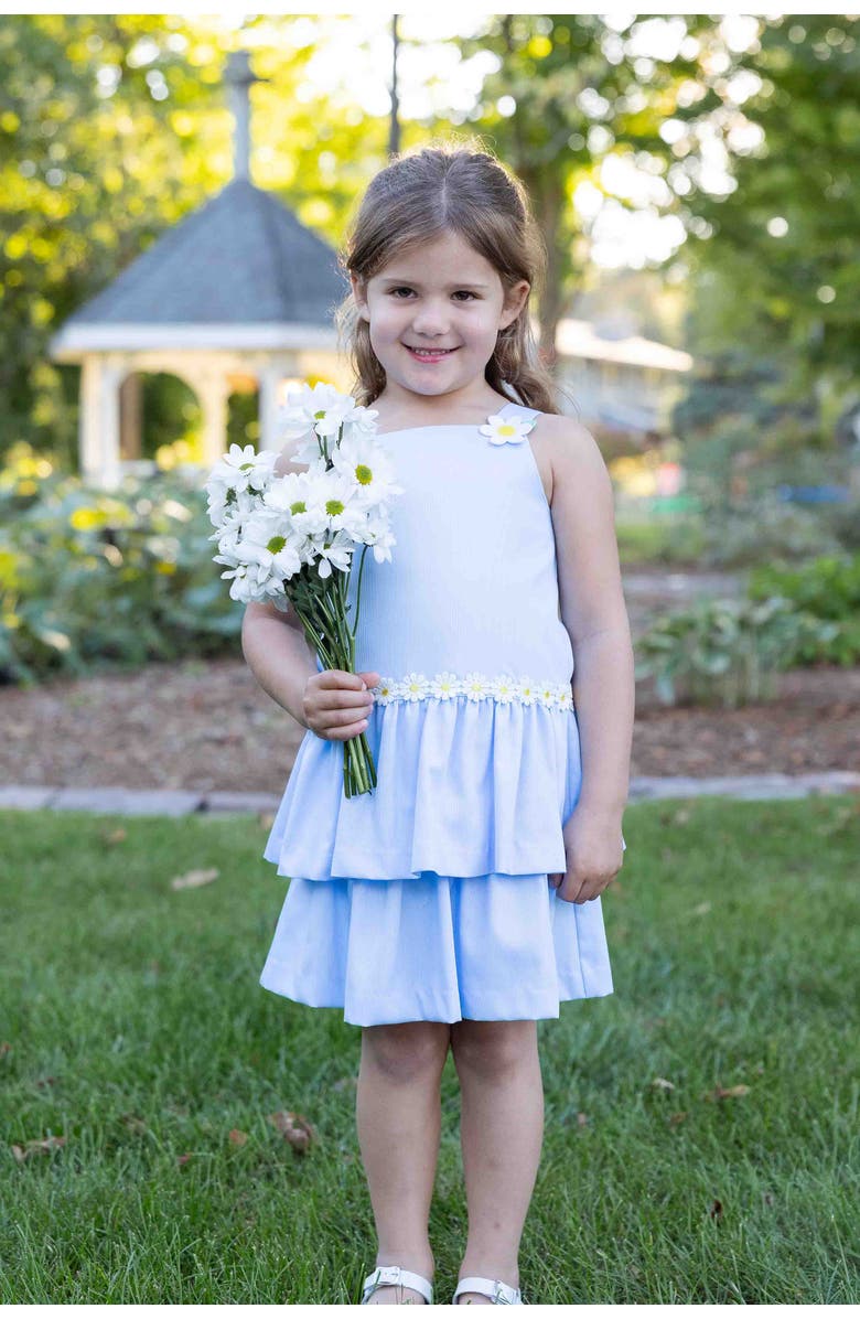 Florence Eiseman Pique Dress with Daisies, Alternate, color, Light Blue
