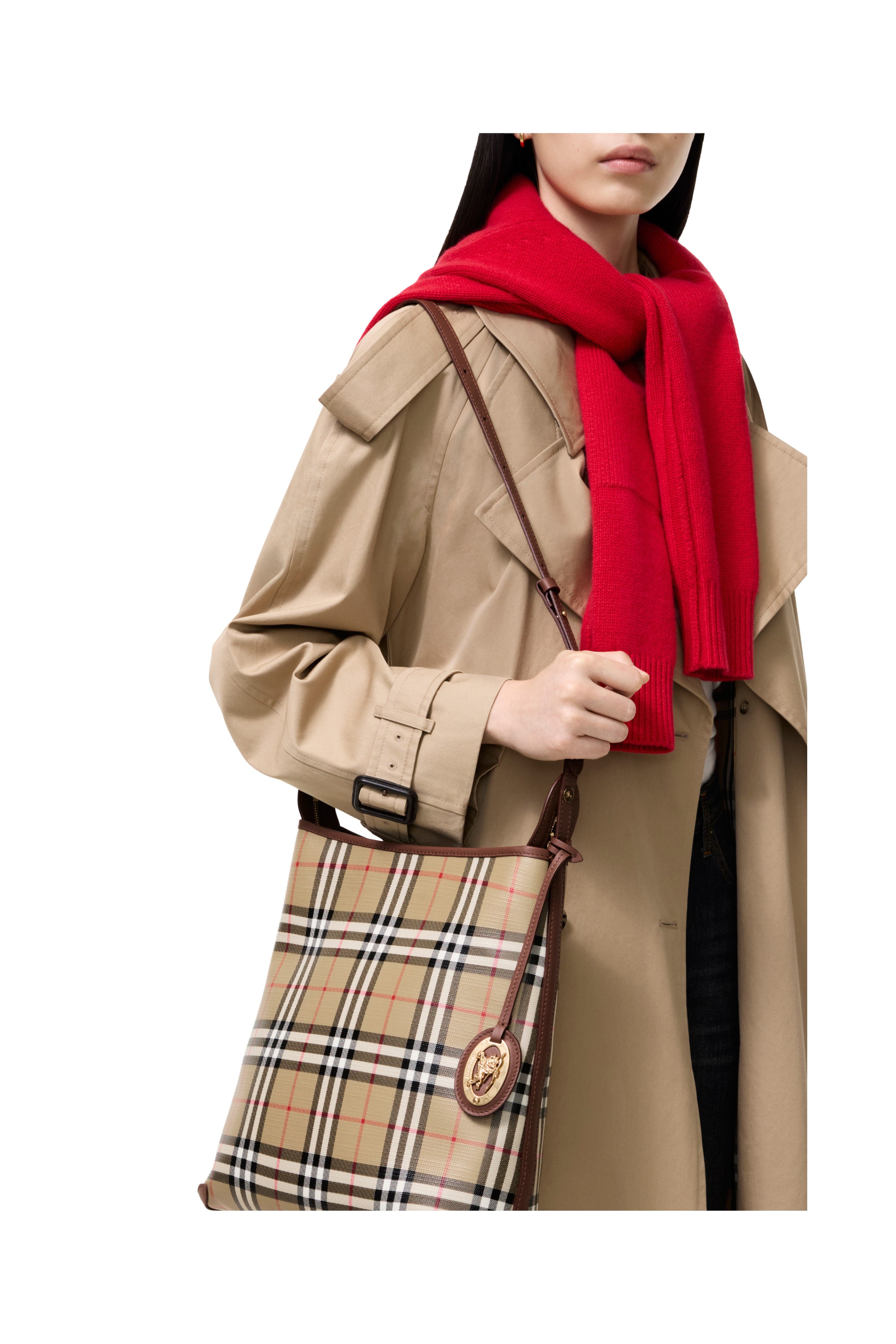 Small Check Shoulder Bag, Alternate, color, Archive beige