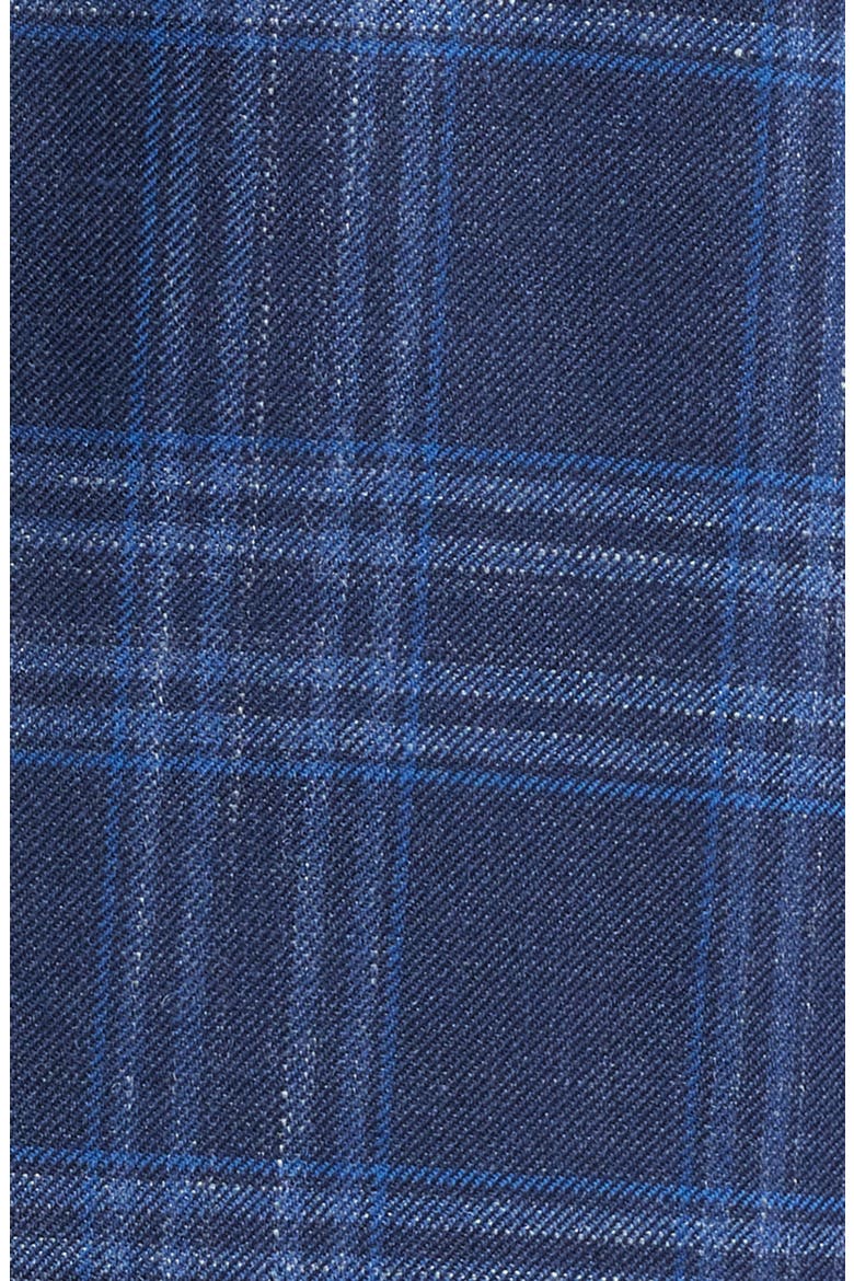 Hyperlight Soft Plaid Slub Wool & Silk Blend Sport Coat, Alternate, color, NAVY