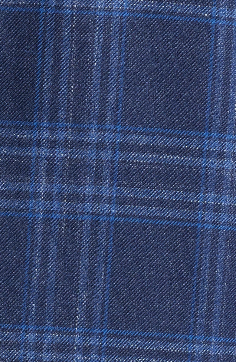 Peter Millar Hyperlight Soft Plaid Slub Wool & Silk Blend Sport Coat, Alternate, color, Navy