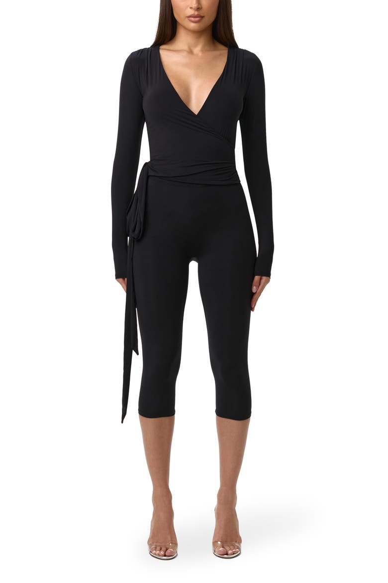 Naked Wrap Top, Alternate, color, BLACK
