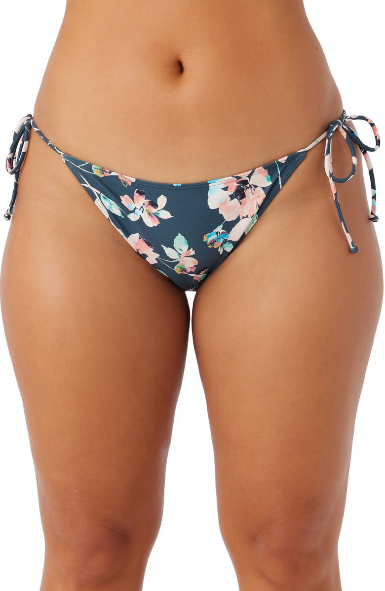 O'Neill Melody Maracas Floral Side Tie Bikini Bottoms, Main, color, 