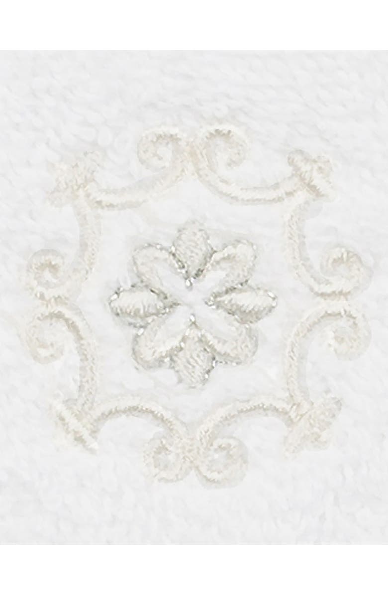 Linum Home Textiles Alyssa Embellished Washcloth - Set of 2 - White, Alternate, color, White