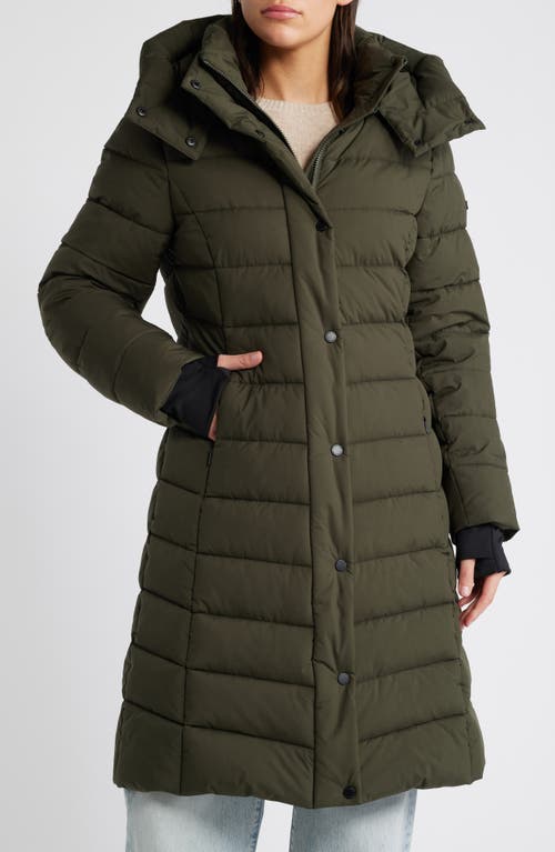 bcbg Water Resistant Hooded Puffer Jacket in Army 