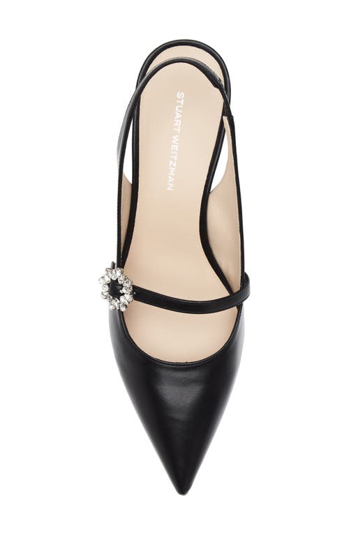 Stuart Weitzman Aura May Jane Kitten Heel Slingback Pump In Black