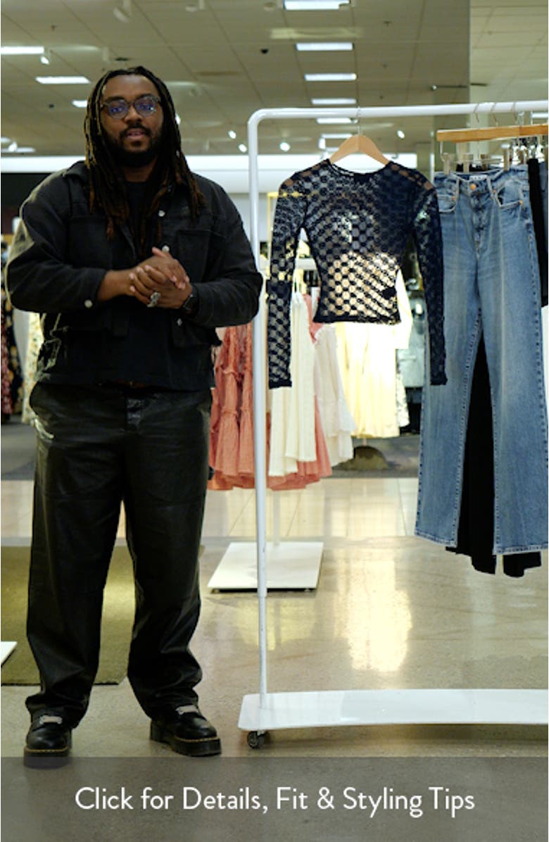 Adoni Embroidered Sheer Mesh Crop Top, sales video thumbnail