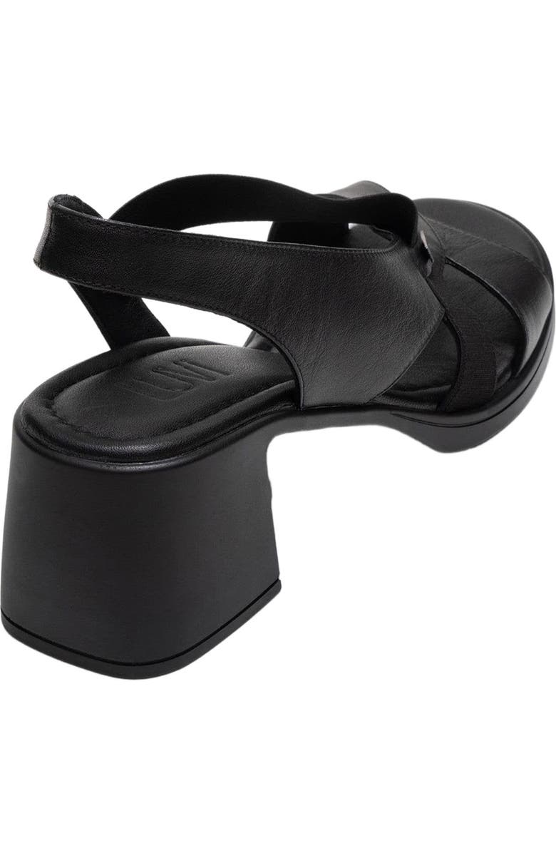 Forever & Always Shoes Crina Elasticated Leather Chunky Heel Sandal, Alternate, color,