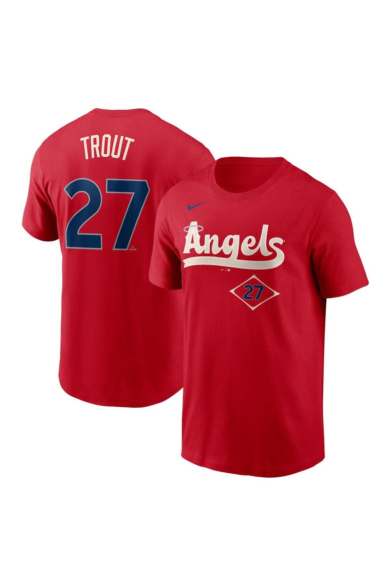 Men's Nike Mike Trout Red Los Angeles Angels City Connect Name & Number T-Shirt, Main, color, Red
