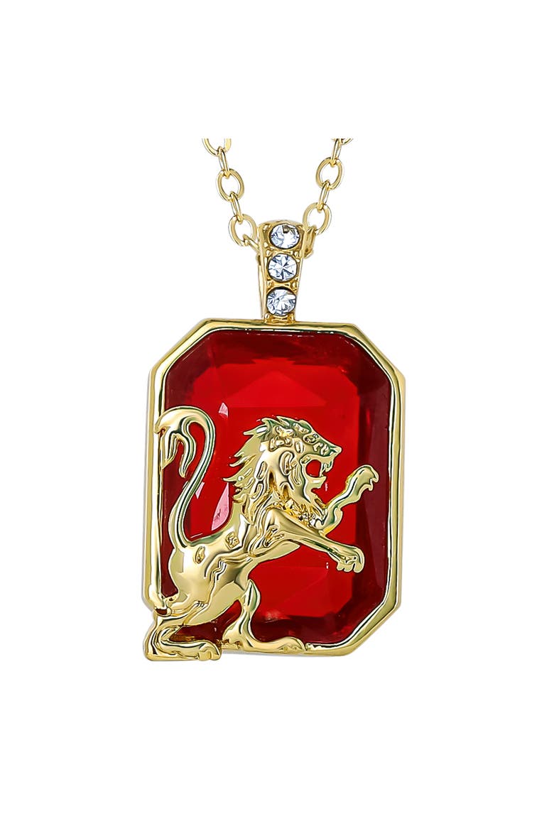 Gryffindor Lion Pendant Necklace Official License, 18+2", Main, color, Red