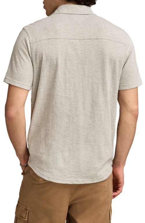 Lucky Brand Short Sleeve Marled Linen Button-up Shirt