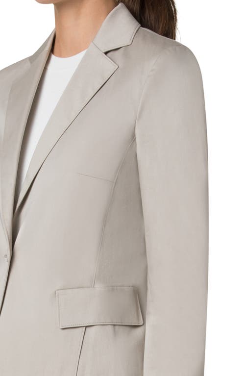 Akris Punto One-button Stretch Cotton Jacket In Chalk