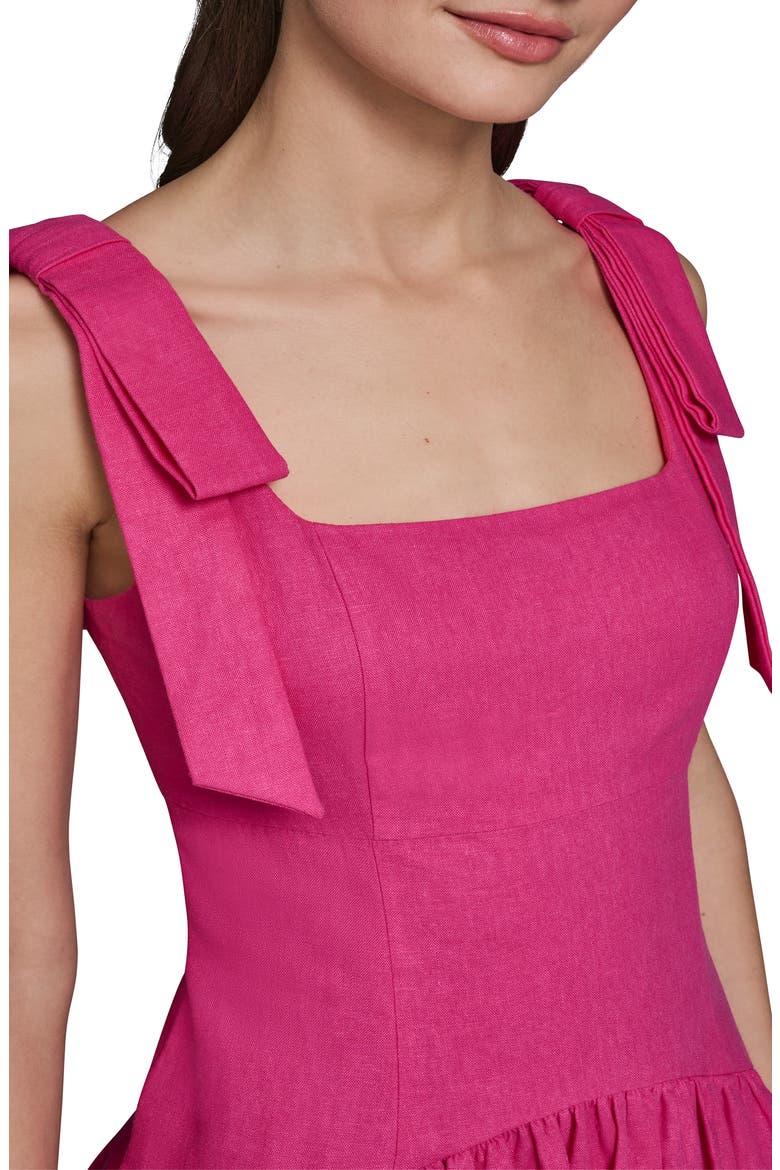 Sleeveless Linen Blend Midi Dress, Alternate, color, FUCHSIA