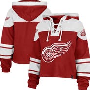 '47 Women's '47 Red Detroit Red Wings Cropped Superior Lacer Pullover Hoodie
