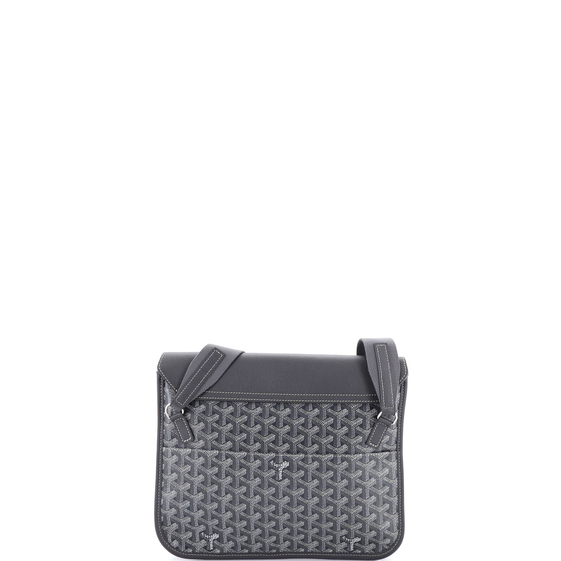 Pre-Owned Goyard Coursier Messenger Bag Coated Canvas and Leather, Alternate, color, Gray