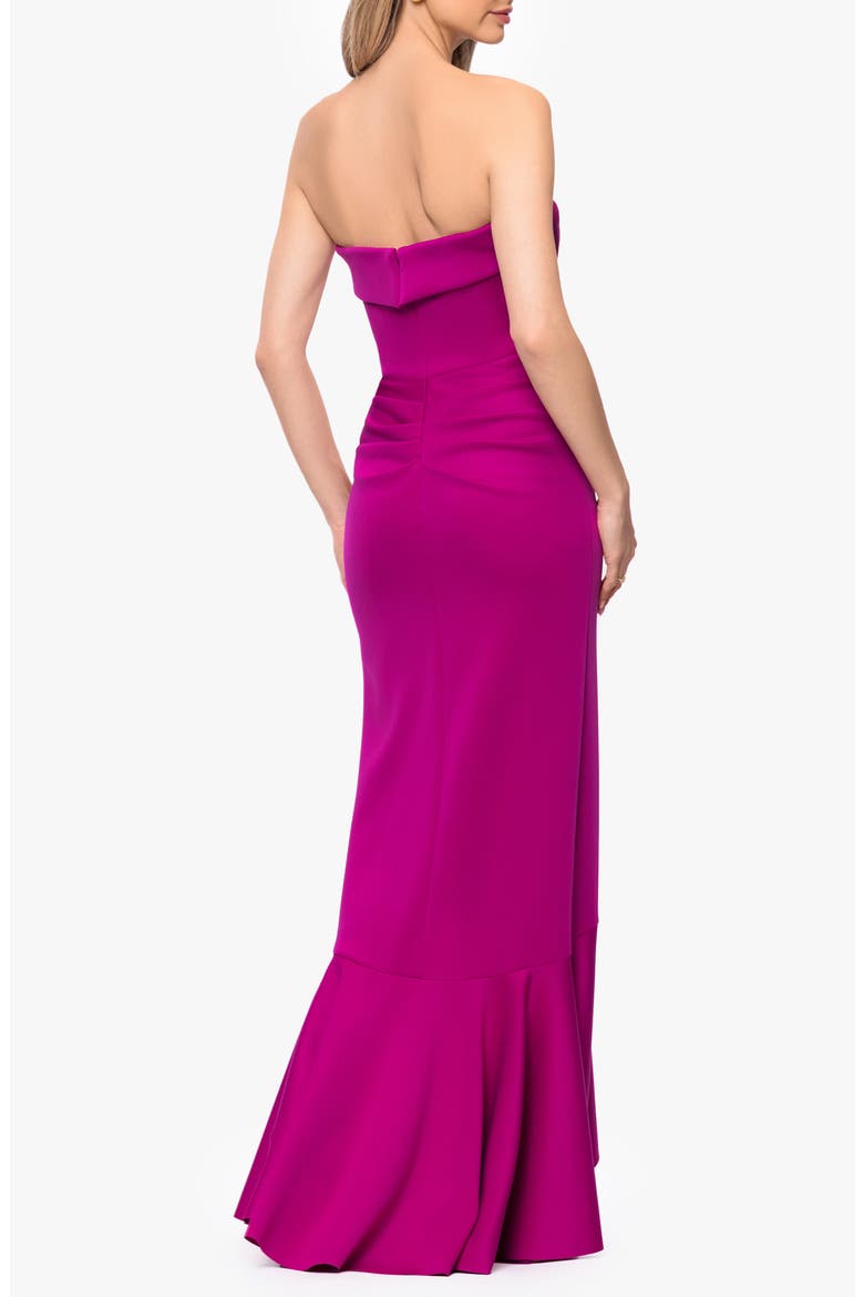 Cascade Ruffle Strapless Scuba Crepe Gown, Alternate, color, ORCHID