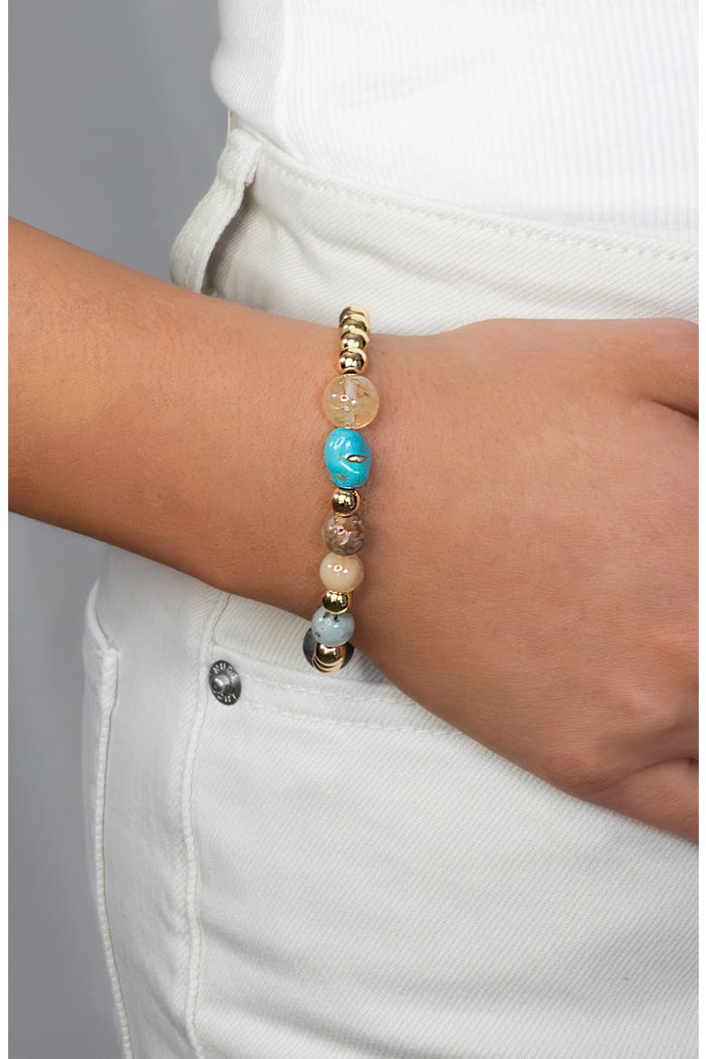Gemma Semiprecious Stone Bead Bracelet, Alternate, color, GOLD MULTI