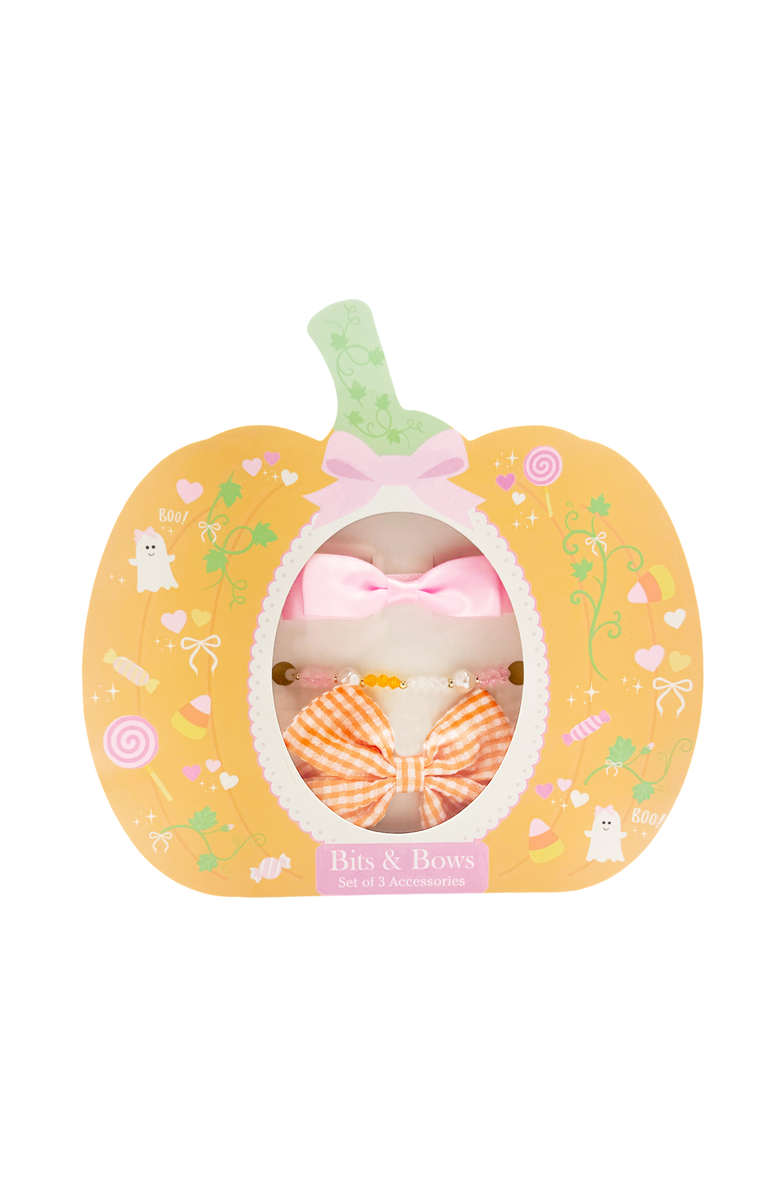 Bits & Bows Pumpkin Bows & Bracelet Halloween Gift Set, Main, color, 