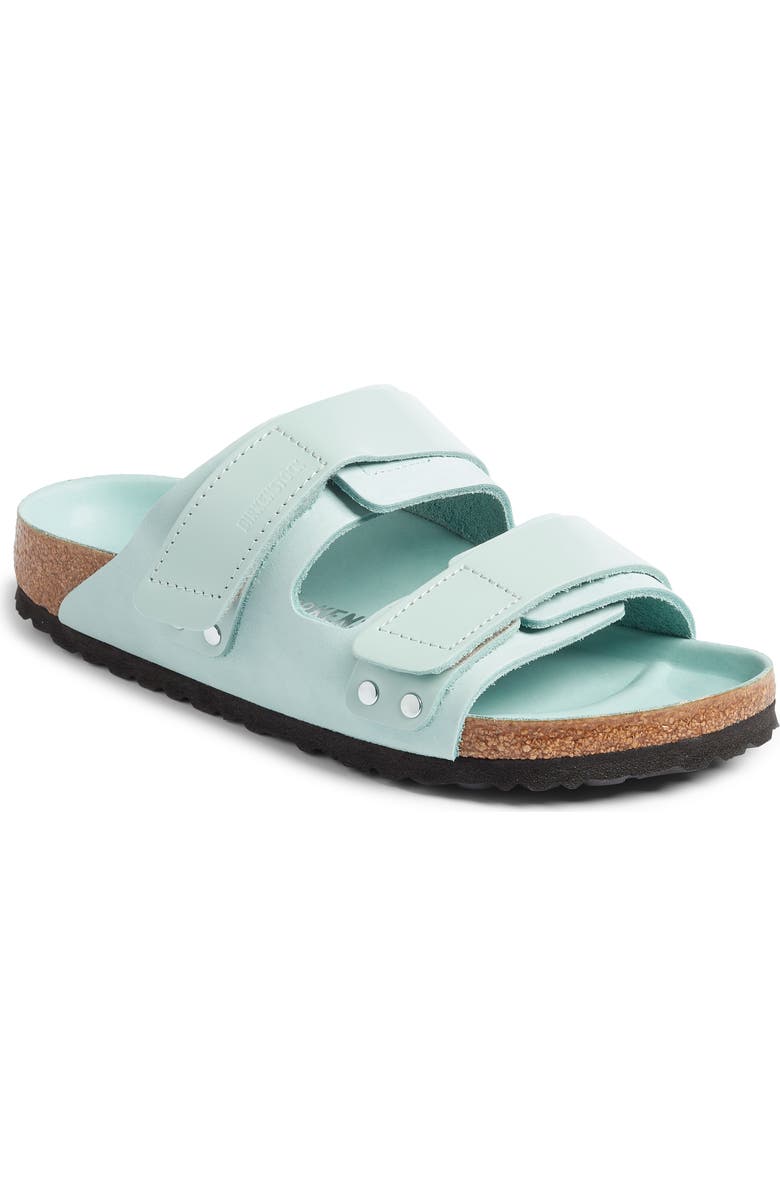 Birkenstock Uji Shine Slide Sandal, Main, color, Green
