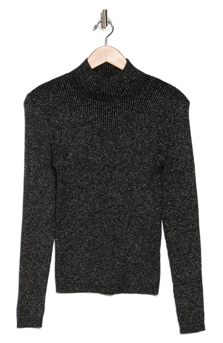 ELIE ELIE TAHARI Metallic Ribbed Sweater, Alternate, color,