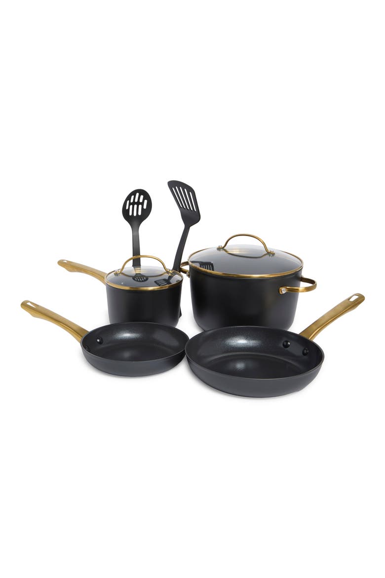 Forged Induction 8-Piece Cookware Set, Main, color, BLACK