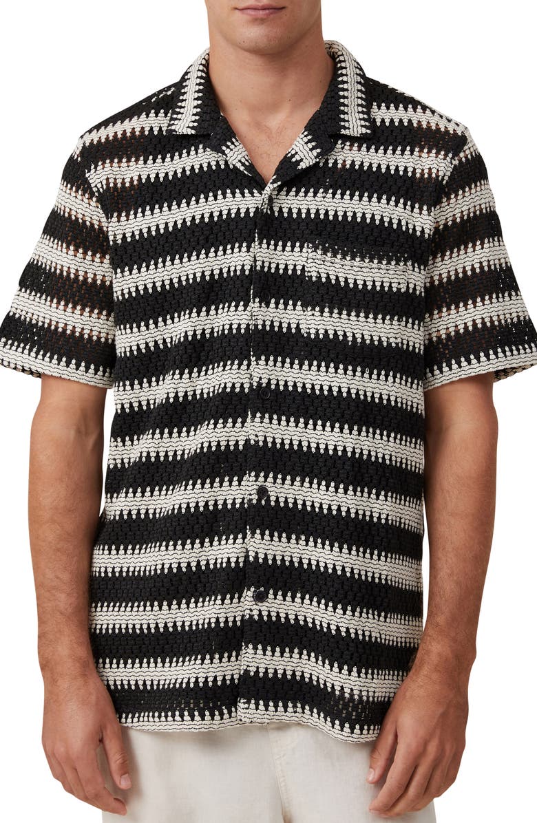 Cotton On Cabana Short Sleeve Cotton Button-Up Shirt, Main, color, 