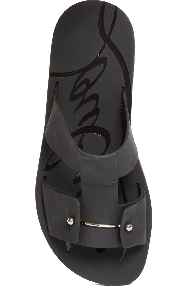 Christian Louboutin Zakouski Rubber Slide Sandal, Alternate, color, Black