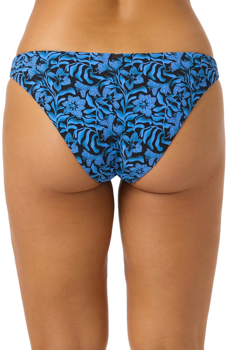 O'Neill OG Rockley Seersucker Hipster Bikini Bottoms, Alternate, color, Black