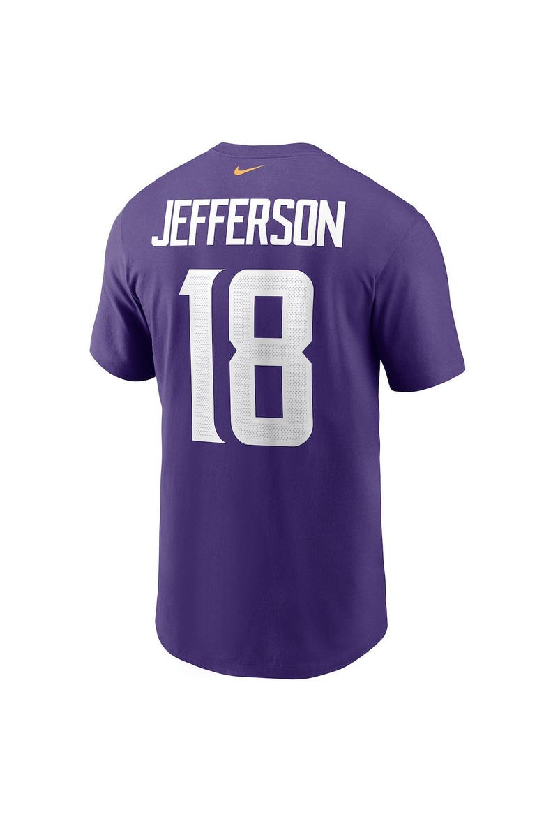 Men's Nike Justin Jefferson Purple Minnesota Vikings Player Name & Number T-Shirt, Alternate, color, Purple