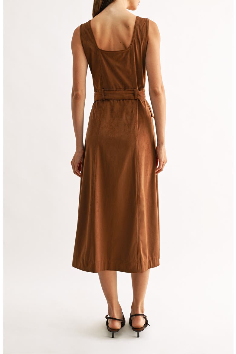 Kensley Faux Suede Midi Shirtdress, Alternate, color, CAMEL